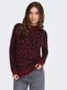 ONLY Pullover in Bordeaux/ Schwarz