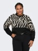 ONLY Carmakoma Sweter w kolorze czarno-kremowym