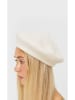 Lucky Bees Baskenmütze mit Wollanteil in Creme