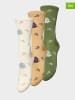 Becksöndergaard Skarpety (3 pary) "Riora" w kolorze biało-żółto-zielonym