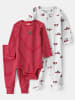 carter's 3tlg. Outfit in Rot/ Grau
