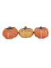 Clayre & Eef 3er-Set: Dekoobjekte "Kürbis" in Orange/ Gelb - (H)4 cm