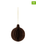 Clayre & Eef 2-delige set: papieren kerstkogels bruin - (H)10 x Ø 8 cm