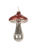 Clayre & Eef 2-delige set: kersthangers rood/zilverkleurig - (H)13 x Ø 9 cm