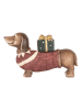 Clayre & Eef Deco-object "Hond" lichtbruin/rood - (B)47 x (B)28 x (D)14 cm