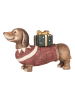 Clayre & Eef Deco-object "Hond" lichtbruin/rood - (B)47 x (B)28 x (D)14 cm