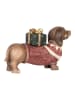 Clayre & Eef Deco-object "Hond" lichtbruin/rood - (B)47 x (B)28 x (D)14 cm