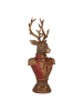 Clayre & Eef Dekoobjekt "Hirsch" in Braun/ Rot - (B)16 x (H)36 x (T)14 cm