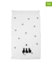 Clayre & Eef 2er-Set: Gästehandtücher in Weiß/ Schwarz - (L)66 x (B)40 cm