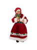 Clayre & Eef Decofiguur "Kerstvrouw" rood/wit - (B)14 x (H)28 x (D)10 cm