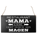 Clayre & Eef Textschild in Schwarz - (B)40 x (H)20 cm