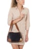 Anna Morellini Leren schoudertas "Andreina" zwart/cognackleurig - (B)30 x (H)20 x (D)12 cm