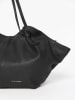 Lia Biassoni Leder-Schultertasche "Conza" in Schwarz - (B)60 x (H)33 x (T)15 cm