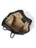 Lia Biassoni Leder-Schultertasche "Conza" in Schwarz - (B)60 x (H)33 x (T)15 cm