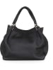 Lucca Baldi Leren schoudertas "Viareggio" zwart - (B)33 x (H)28 x (D)16 cm