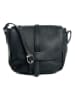 Lia Biassoni Leder-Umhängetasche "Mella" in Schwarz - (B)24 x (H)20 x (T)9 cm