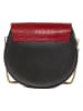Pia Sassi Leder-Umhängetasche "Cima Carnera" in Schwarz/ Rot - (B)24 x (H)18 x (T)7 cm