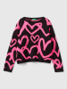 Benetton Pullover in Schwarz/ Pink