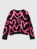 Benetton Pullover in Schwarz/ Pink