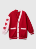 Benetton Cardigan in Rot/ Rosa
