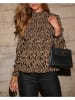 Milan Kiss Bluse in Hellbraun/ Schwarz