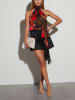 Milan Kiss Blusentop in Schwarz/ Rot