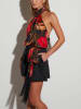 Milan Kiss Blusentop in Schwarz/ Rot