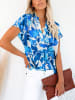Milan Kiss Bluse in Creme/ Blau