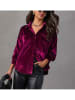 Milan Kiss Samtbluse in Bordeaux