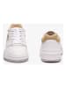 Lacoste Leder-Sneakers in Weiß/ Orange