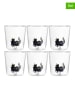 Onlylux 6er-Set: Gläser ''Pet Friends'' in Schwarz - (H)9,3 cm