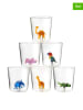 Onlylux 6er-Set: Gläser ''Savana Family - Mix 1'' in Bunt - (H)9,3 cm