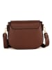 Mia Tomazzi Leren schoudertas ''Carracci'' bruin - (B)23 x (H)18 x (D)7,5 cm