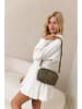 Mia Tomazzi Leder-Umhängetasche ''Astolfo'' in Khaki - (B)23 x (H)16 x (T)11 cm
