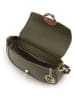Mia Tomazzi Leren schoudertas ''Ceresio'' kaki - (B)22 x (H)14 x (D)4,5 cm