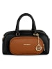 Mia Tomazzi Leder-Henkeltasche ''Barellai'' in Schwarz/ Hellbraun - (B)29 x (H)13 x (T)9 cm