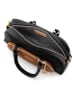 Mia Tomazzi Leder-Henkeltasche ''Barellai'' in Schwarz/ Hellbraun - (B)29 x (H)13 x (T)9 cm