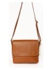 Mia Tomazzi Leder-Umhängetasche ''Zanzur'' in Hellbraun - (B)25 x (H)24 x (T)9 cm
