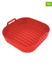 KITCHENCOOK 2-delige set: heteluchtfritteuse bakvormen rood - (B)21 x (H)6 x (D)21 cm