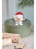 Hoptimist Dekofigur "Santa Snowman S" in Weiß/ Rot - (B)8 x (H)7 x (T)6 cm