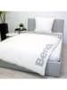 Bench Beddengoedset lichtgrijs/wit