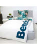 Bench Beddengoed wit/mintgroen