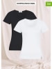 Cotton Candy 2er-Set: Shirts "Banina O" in Schwarz/ Weiß