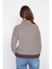 C& Jo Pullover in Braun/ Weiß/ Rot