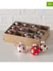 Boltze 12-delige set: kerstballen "Nollag" wit/rood - (B)3 x (H)4 cm