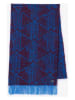 Lacoste Wollschal in Blau/ Bordeaux