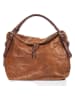 Lucca Baldi Leder-Henkeltasche "Cortona" in Braun - (B)40 x (H)36 x (T)16 cm