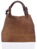 Lucca Baldi Leder-Shopper "Fosdinovo" in Cognac - (B)45 x (H)37 x (T)15 cm