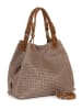 Lucca Baldi Leder-Henkeltasche "Fosdinovo" in Taupe - (B)45 x (H)37 x (T)15 cm