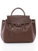 Lucca Baldi Leder-Henkeltasche "Pomarance" in Braun - (B)40 x (H)40 x (T)14 cm